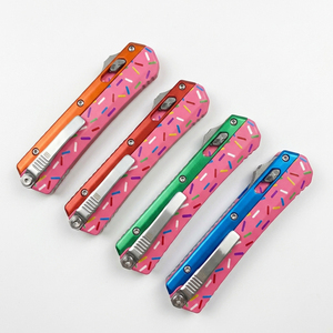 Cuchillo de Camping Micro Tech Edición Grande de Aluminio, Herramienta EDC de Bolsillo de Alta Calidad, Acero Inoxidable, Mango de Aluminio OEM - Product Image 2