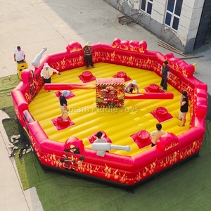 Nouveau jeu gonflable Wipeout à flamme rouge, interactif et mécanique, avec obstacles rotatifs pour enfants et adultes - Product Image 2