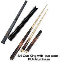 Queue de billard articulée 3/4 King avec étui, fabriquée à la main, la moins chère, en bois de frêne, pour snooker et billard, avec embout en ébène