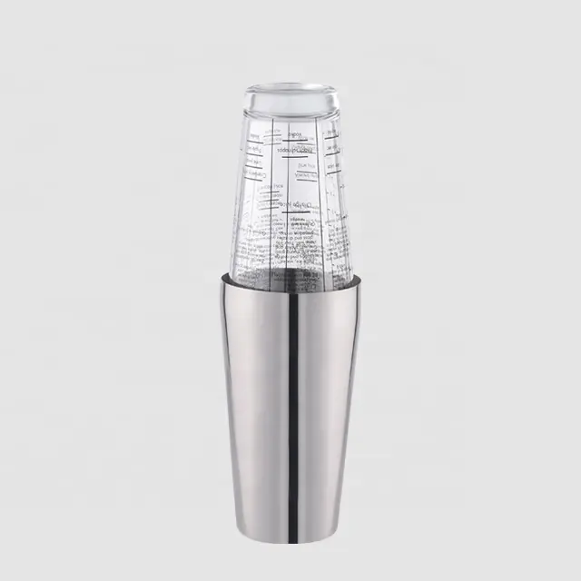 Nhà Máy Trực Tiếp 700Ml Thủy Tinh Thép Không Gỉ Boston Cocktail Shakers Tùy Chỉnh