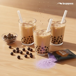 Kit de thé au lait instantané Taro Boba Bubble Tea, 5 portions/boîte - Product Image 6