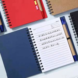 Wholesale Logo <b>Small</b> Spiral Notebook With Pen Kraft Paper Cover Memo Sticky <b>Notepad</b> for Business Office Promo Gift - Product Image 5