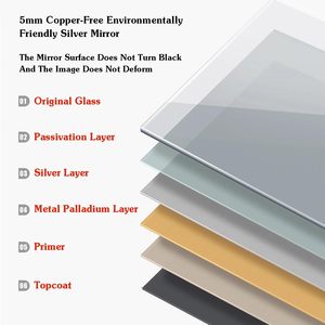 Miroir de salle de bain intelligent LED CF moderne, ovale, avec cadre métallique antirouille, suspendu, 3 couleurs de lumière, à intensité variable, tactile, anti-buée, pour salon, maison, hôtel - Product Image 5