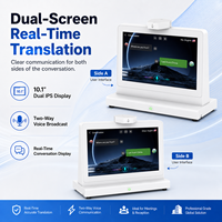 Dispositif de traduction intelligent à double écran AI, deux écrans de 10,1 pouces, traduction vocale, prend en charge 80 langues, interprétation simultanée