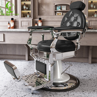 JINCHENG Grossiste Fauteuil de Barbier Rétro Noir Populaire et Stable, Fauteuil Coiffeur Robuste pour Salon de Coiffure, Chaise de Coiffure, Mobilier de Salon