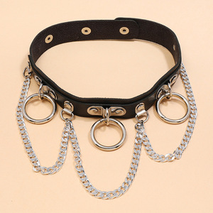 Cadena de Metal gótica Punk para mujer y niña, gargantilla de cuero, <span class=keywords><strong>Collar</strong></span> sexy, joyería sm, <span class=keywords><strong>Collar</strong></span> de cuero esclavo, venta al por mayor - Product Image 4