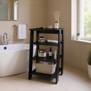 Estante de Baño Independiente DB McNeal, Negro, 4 Niveles, Plástico, Almacenamiento Abierto, Diseño Minimalista, Uso Doméstico - Product Image 2