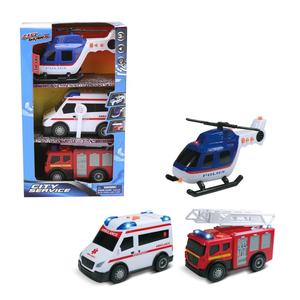 City Serie-Kids Emergency Rescue Vehicles Play Set Camion de pompiers Police <span class=keywords><strong>Hélicoptère</strong></span> Ambulance Pretend City Rescue Role Play Toy - Product Image 5