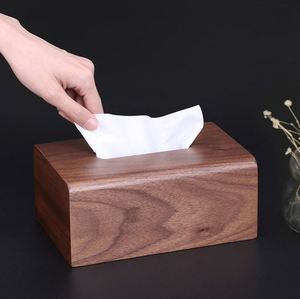 Caja Dispensadora de Pañuelos Faciales Rectangular de Madera para Decoración de Baño o Cómoda - Product Image 4