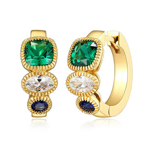 Orecchini a Clip Geometrici Bicolore per Donne, Accessori per Orecchie Semplici e alla Moda per Uso Quotidiano - Product Image 1