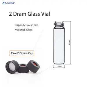 Wholesale Aijiren 15-425 Screw Neck Lab Storage Sample Vial 2 Dram With Screw PP Cap And PTFE/Silicone Septa