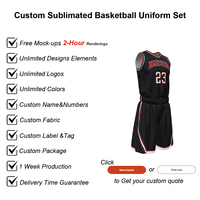 Conjunto de Uniforme de Baloncesto Negro Transpirable Estampado 100% Poliéster de Secado Rápido con Cuello en V para Hombre, Kit de Baloncesto Profesional Personalizado Resistente a Desgarros