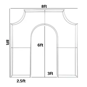 Support de toile de fond pour événements Arc de Triomphe 8x8ft 10x10ft, cadre métallique 32mm, housse en tissu robuste, <span class=keywords><strong>location</strong></span> pour photomaton de <span class=keywords><strong>mariage</strong></span> - Product Image 4