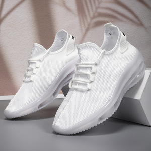 Легкие дышащие мужские слипоны для бега с амортизирующей подошвой из ПВХ, однотонные, на все сезоны (лето, осень, зима) - Product Image 2