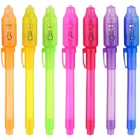 Détecteur de monnaie 2 en 1, stylo testeur de billets de banque contrefaits, technologie UV en plastique, vitesse de détection de 0,5 s, stylo à encre invisible