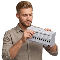 SEXANKA KNX EIB Système d'automatisation de la maison intelligente, Développement personnalisé, Actionneur de commutation, Moteur AC, Matériau plastique, Automatisation à 4 voies
