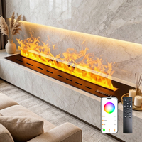 Cheminée électrique en métal intégrée avec LED 3D, effet de flamme LED et brume atomisante pour usage domestique et hôtelier
