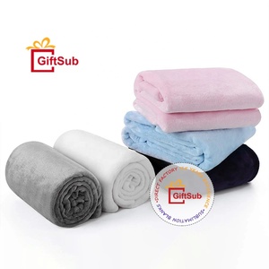 Couverture bébé personnalisée en polaire 30*40 pouces, en flanelle super douce, blanche unie, en polyester, pour impression par sublimation - Product Image 2