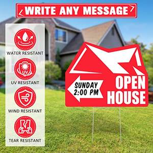 Cartelli Open House Grandi in Plastica Ondulata, Forniture per Agenti Immobiliari con Frecce, Cartello Direzionale Bifacciale per Garage - Product Image 5
