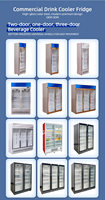 Refrigerador Vertical Comercial para Bebidas, Enfriador de Bebidas con Puerta de Vidrio para Supermercado
