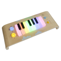 Jouet clavier en bois avec plusieurs chansons intégrées, effets lumineux et sonores, jouet éducatif musical Montessori, norme européenne