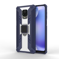 Casing HP Anti Benturan Putar Gaya Warrior dari Bahan PC TPU dengan Kickstand untuk Poco M2 Pro/Redmi Note 9 Pro Max/9 Pro/9S