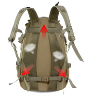 Sac à dos tactique unisexe 50L antivol à motif camouflage en tissu Oxford avec dos ergonomique, imperméable et fermeture éclair en polyester