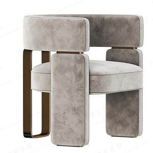 Sillón Moderno de Terciopelo Verde con Estructura Metálica, Mueble para Sala de Estar - Product Image 6