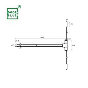 Doorplus Barra de empuje de emergencia comercial con clasificación contra incendios Barra de pánico de salida de emergencia Barra de pánico de bloqueo de 3 puntos para puertas de aluminio - Product Image 5