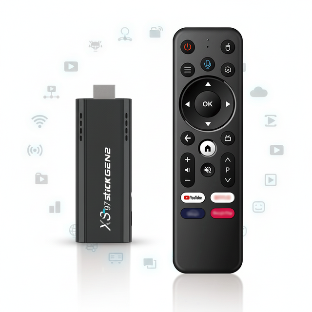 XS97 Stick GEN2 Android TV Stick 4K HDR H618 2GB/16GB 2.4G/5G WiFi IPTV Voice Remote Streaming Dongle