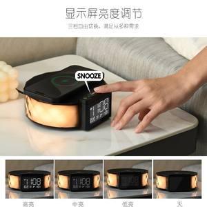 Réveil numérique de table pour la maison avec contrôle Wifi, lampe de chevet LED RGB, lampe de table, chargeur sans fil - Product Image 4