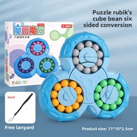 Jouet anti-stress exclusif transfrontalier, cube en plastique à six faces, gyroscope, rouleau à billes, entraînement des doigts, disque magique KP-56P