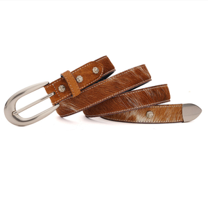 Ceinture en cuir véritable et cachemire haut de gamme pour femme, style rétro polyvalent avec boucle, tendance européenne et américaine, personnalisable par le fabricant - Product Image 6