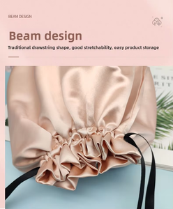 Imitation Silk Satin Drawstring <b>Bag</b> Satin Handbag Dust <b>Bag</b> Drawstring Pouch Silk Storage <b>Bag</b> Wig <b>Bag</b> Custom Logo Packaging <b>Bag</b> - Product Image 2