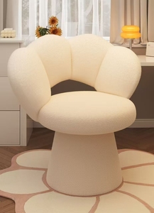 K Rotating makeup and dressing <b>chair</b> for girls simple stool for <b>bedroom</b> dresser home-use backrest trendy nail salon <b>chair</b> - Product Image 1