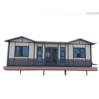 Maison préfabriquée durable et élégante, architecture de conteneur détachable avec tuiles en résine, panneau sandwich en acier, logement confortable