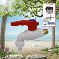 Robinet d'évier et de machine à laver en plastique poli moderne de haute qualité avec poignée en plastique, fourni directement par l'usine