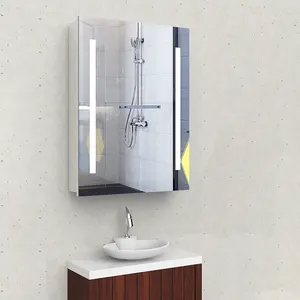 خزانة أدوية من الألومنيوم, كابينة حديثة لإضاءة مرآة الحمام المضاء ، إضاءة ساطعة Led للفنادق