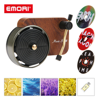 Diffuseur d'air de voiture personnalisé à la saveur de citron, forme de tourne-disque, mini purificateur d'air rétro non toxique, clip de ventilation