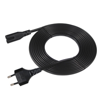 Cable de alimentación CA H03VVF 2G 0.75mm2 de 2 pines, conector en forma de 8 IECC7, enchufe europeo CEE716 C7 hembra de 2 clavijas