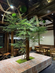 Arbre d'érable artificiel <span class=keywords><strong>en</strong></span> plumes japonaises, plante d'érable verte artificielle au toucher réel <span class=keywords><strong>en</strong></span> <span class=keywords><strong>pot</strong></span> pour la décoration de la maison, de l'hôtel, de la villa et du paysage - Product Image 1
