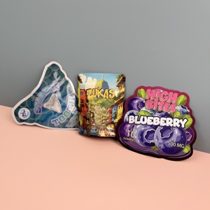 Bolsa con cremallera Mylar de 3,5g con forma personalizada, bolsa de plástico con impresión Digital a prueba de olores para caramelos y gomitas troqueladas - Product Image 1