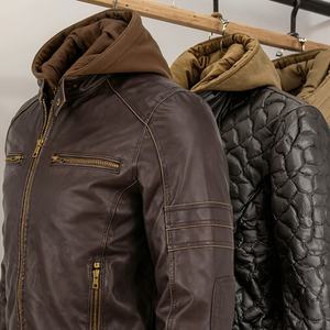Veste en cuir d'agneau d'hiver pour homme de la meilleure qualité, vêtements de rue enduits avec col à capuche, prix fabricant de veste, vente en gros personnalisée - Product Image 3