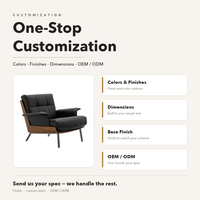 Fauteuil lounge en cuir rembourré, coque en noyer noir, pieds en métal, personnalisable OEM, pour hall d'hôtel et salon