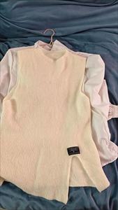 Conjunto de Dos Piezas de Punto para <span class=keywords><strong>Mujer</strong></span>, Diseño Nuevo de Primavera-Otoño 2025, Top <span class=keywords><strong>Blanco</strong></span> de Manga Larga, <span class=keywords><strong>Chaleco</strong></span> de Punto Holgado - Product Image 5