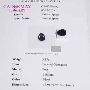 Cadermay Natural Black Spinel Loose Gemstone Mixed Shapes For Jewelry Making - Product Image 5