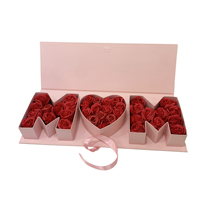 Prêt à expédier boîte-cadeau de fleurs vide fête des mères maman carton en forme de lettre remplissable chocolat fraise bonbons emballage