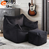 Housse de pouf en velours doux OTAUTAU pour fauteuil d'angle, pouf ottoman SF572 – Sans rembourrage – Veuillez acheter le rembourrage séparément