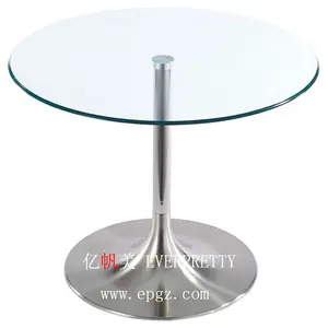铝制办公室圆桌，带4星腿，带玻璃桌面，用于小空间会议室
