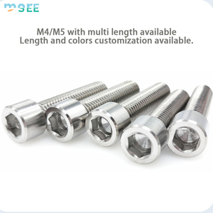 Tornillos de Titanio M5 SeeMore, Personalizables en Colores y Longitud, Tornillos de Cabeza Hexagonal, Ligeros, para Porta Botellas de <span class=keywords><strong>Bicicleta</strong></span> - Product Image 4